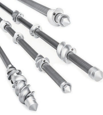 10 - شافت اکسترودر 120 میلی متری ، عناصر اکسترودر پیچ دوقلو 500 - طول 9000 میلی متر