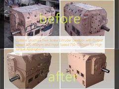 گیربکس اکسترودر دو مارپیچ با ساختار بهینه با سرعت خروجی 300-900 دور در دقیقه و سرعت ورودی 750-1750 دور در دقیقه برای کاربردهای گشتاور بالا